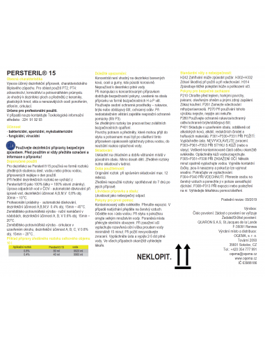 PERSTERIL 15 etiketa 2