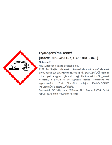 Hydrogensíran sodný pytel 25 kg
