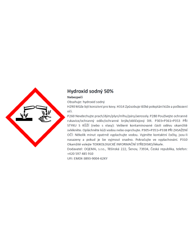 Hydroxid sodný 50% kanystr 20l